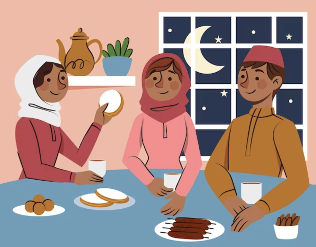 Ilustrasi kegiatan ramadhan bersama orang tersayang