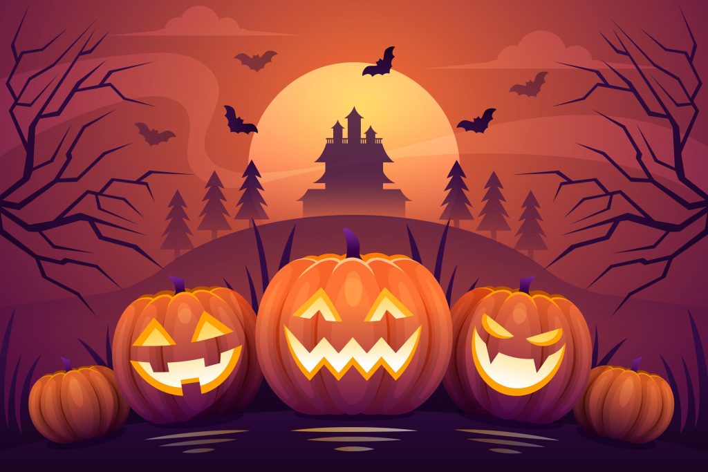 dekorasi pesta halloween identik dengan labu jak o lantern